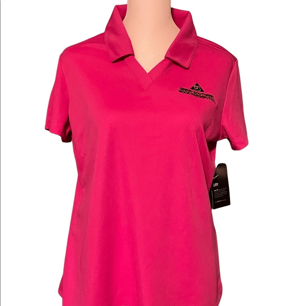Nike Dri-Fit V-neck Polo, M, Pink